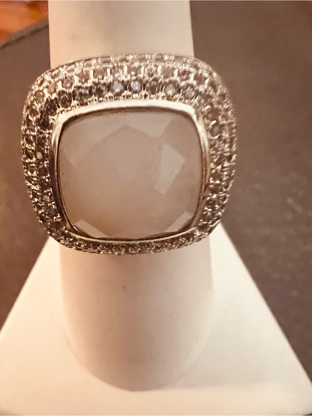 White Stone Halo Cocktail Ring - Brand Unknown